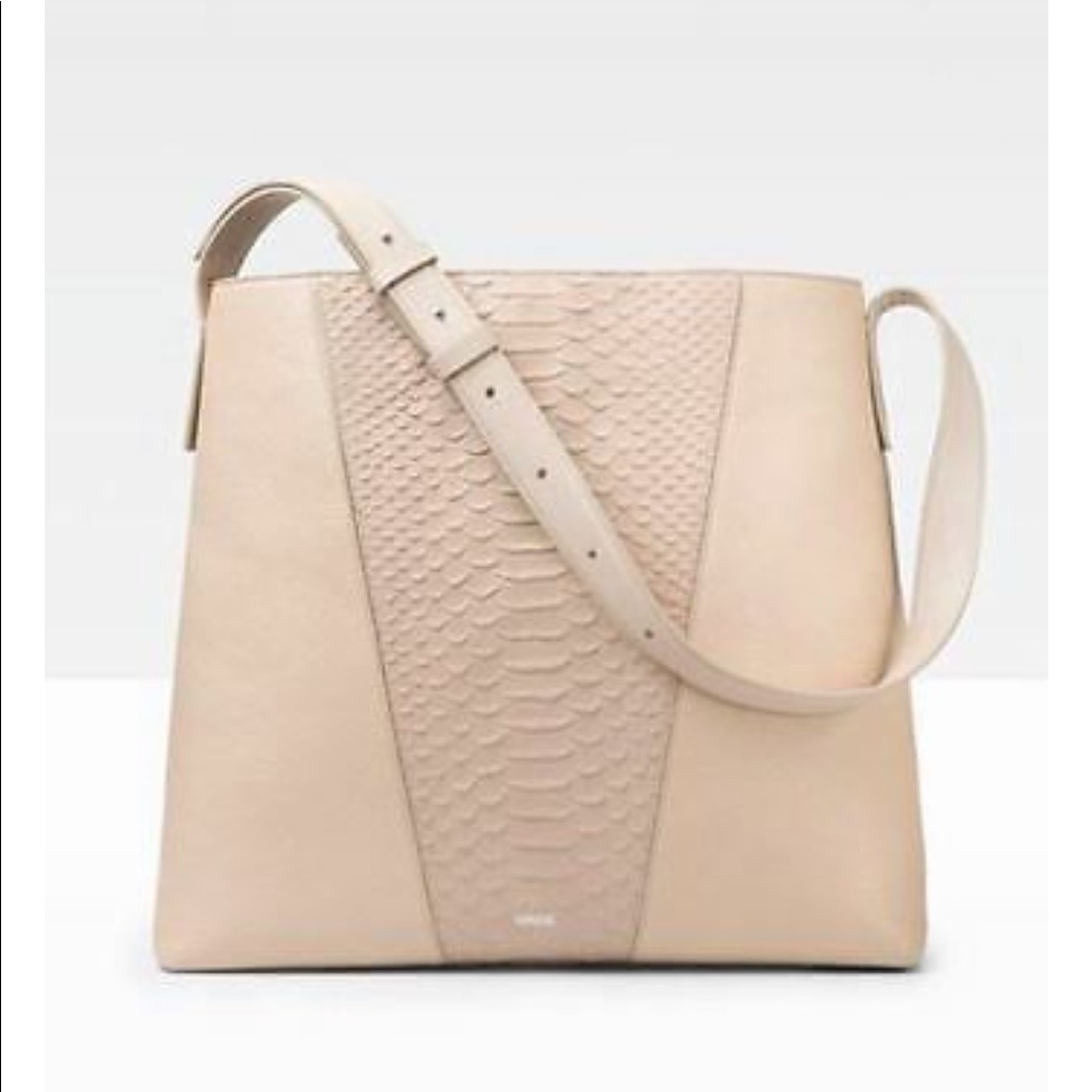 Vince Python Embossed Leather Hobo - Euc - image 1